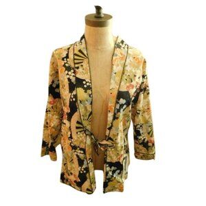Dinah Lee Size L Large Asian Inspired Tie Front Top Unique Artsy NWT $118